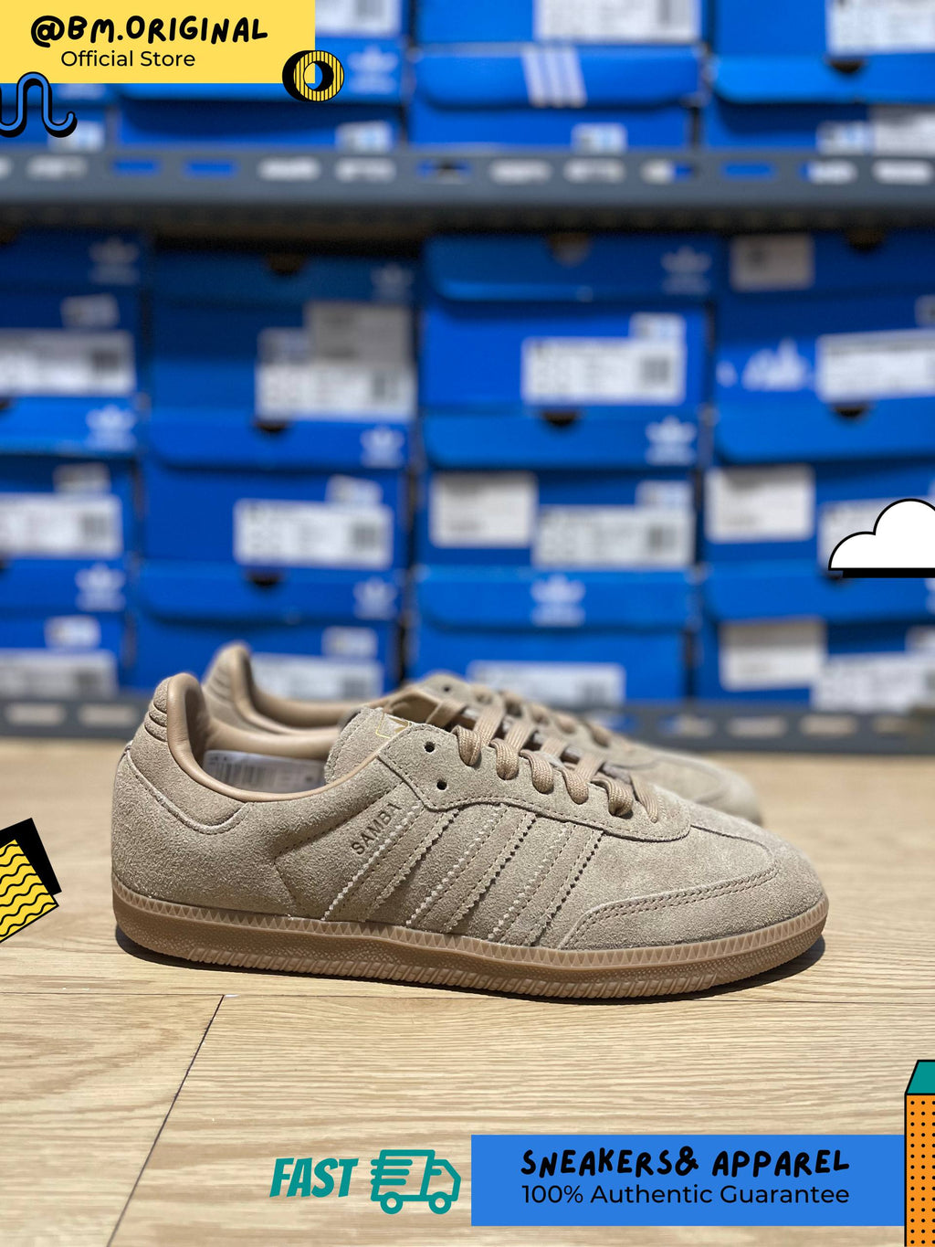 Adidas Samba OG Cardboard Sand Strata Gold Metallic JR0889