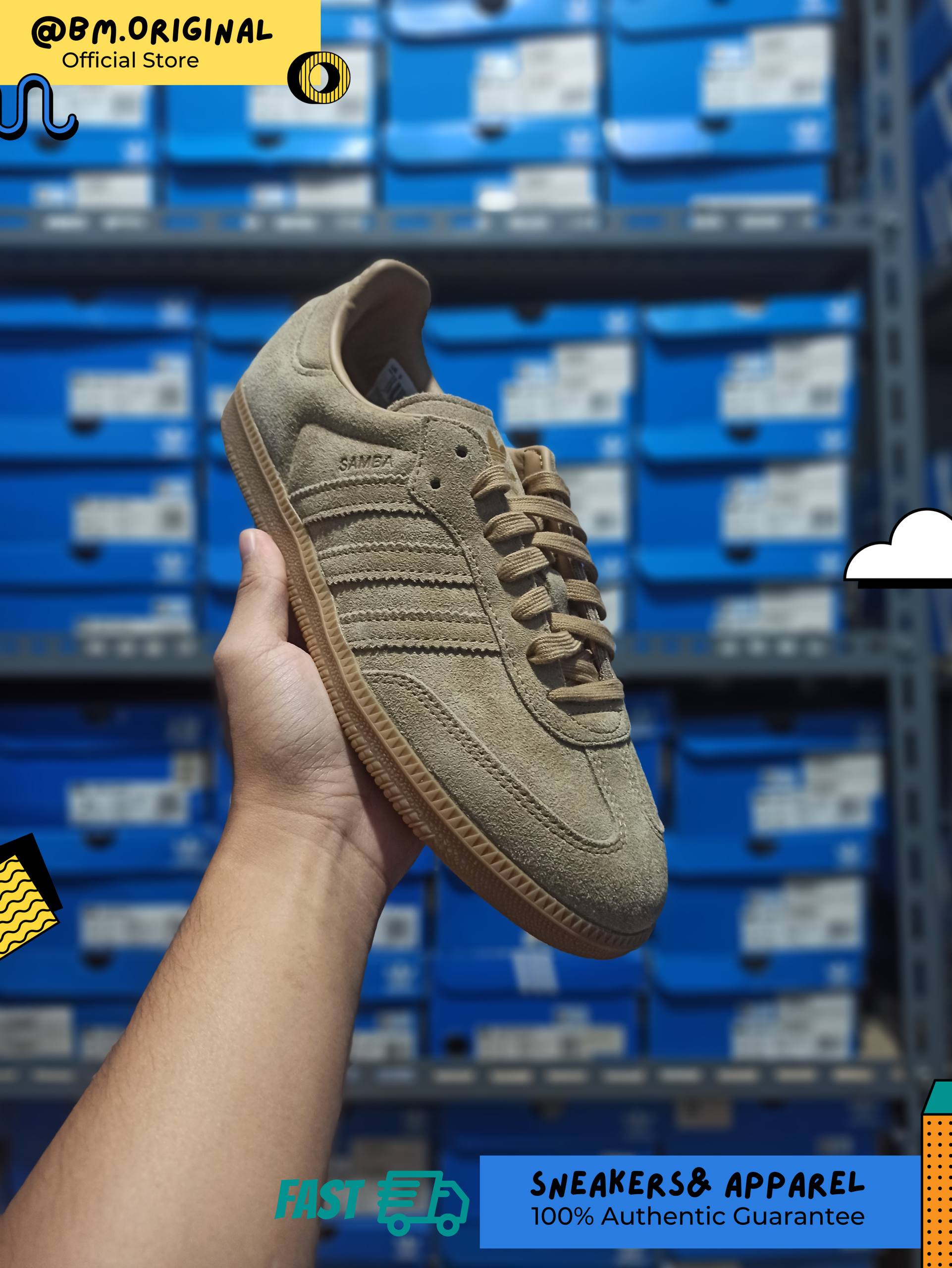 Adidas Samba OG Cardboard Sand Strata Gold Metallic JR0889