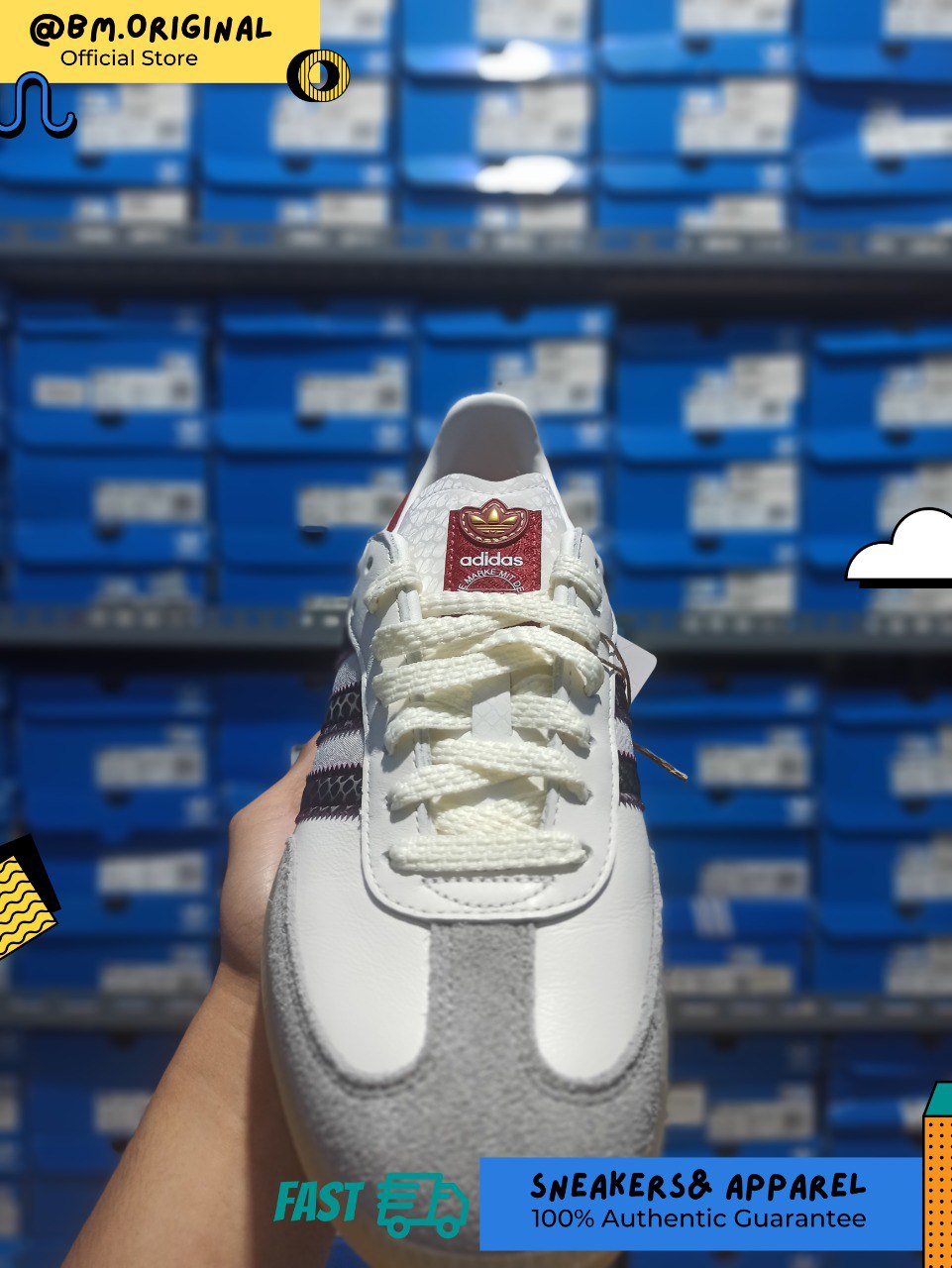 Adidas Samba OG Cloud White Core Black Active Maroon JQ5976