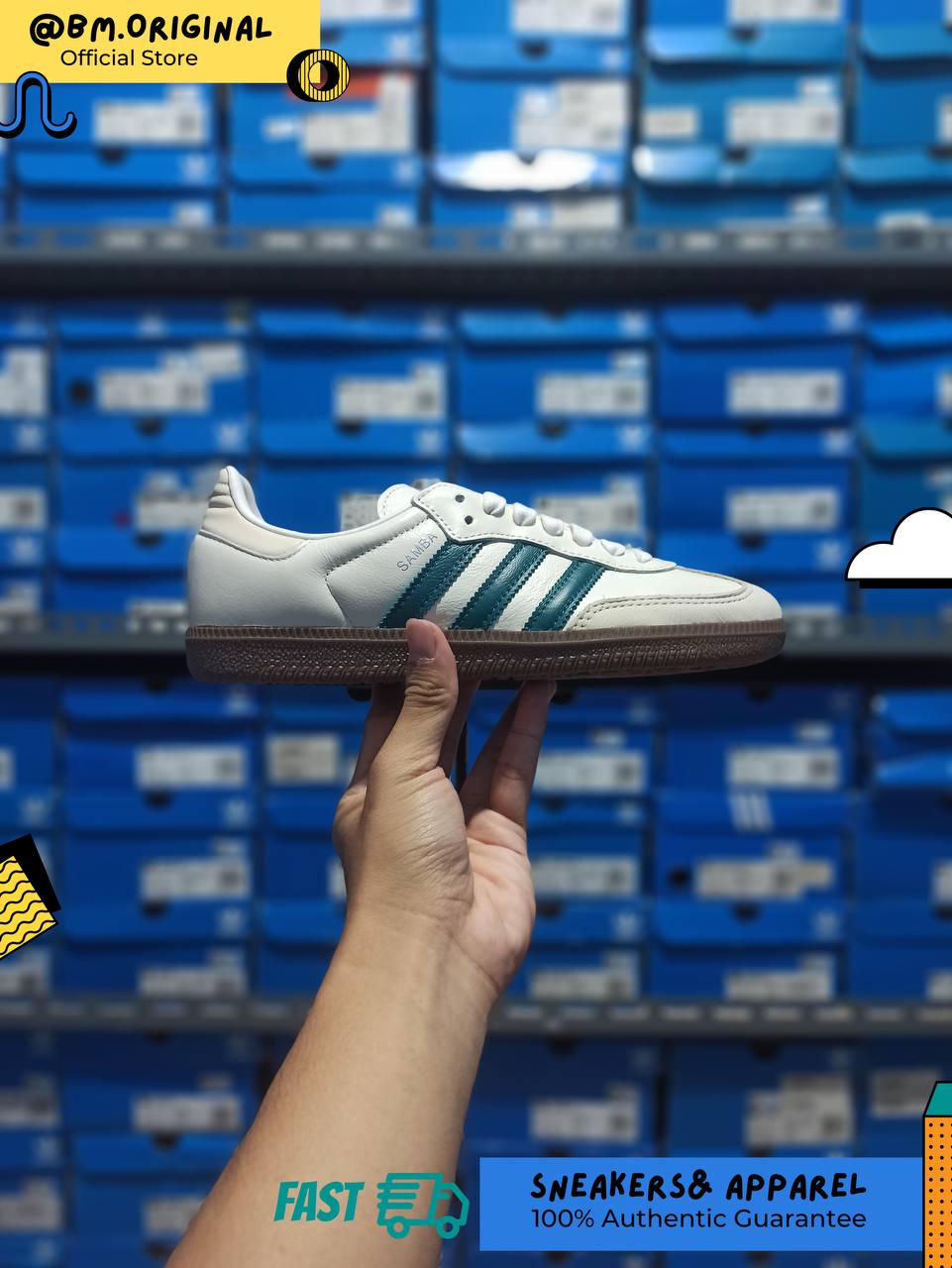 Adidas Samba OG Cloud White Legacy Teal Wonder White IG1963