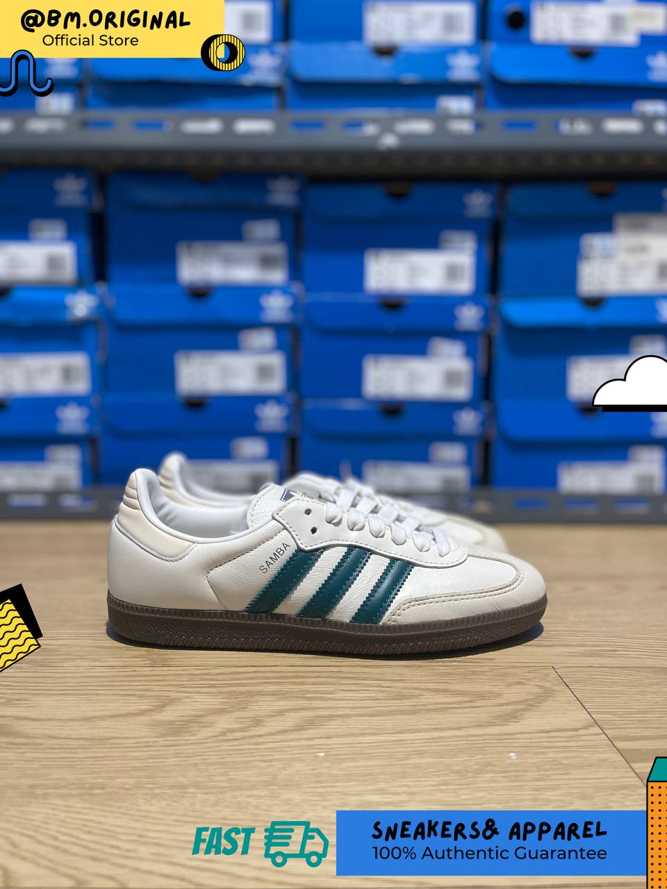 Adidas Samba OG Cloud White Legacy Teal Wonder White IG1963 – BM STORE  ORIGINAL FOOTWEAR