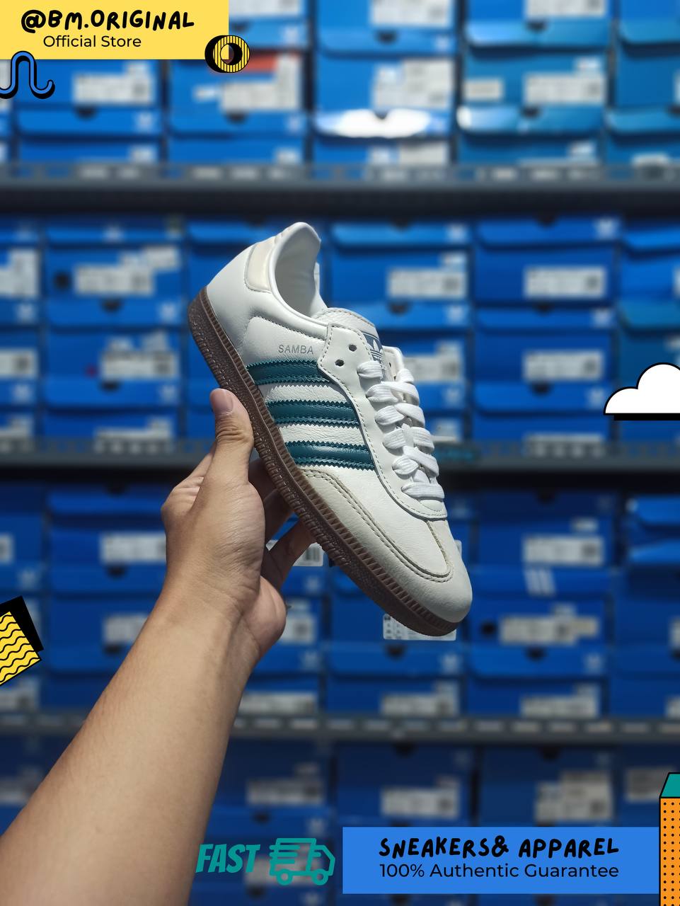 Adidas Samba OG Cloud White Legacy Teal Wonder White IG1963