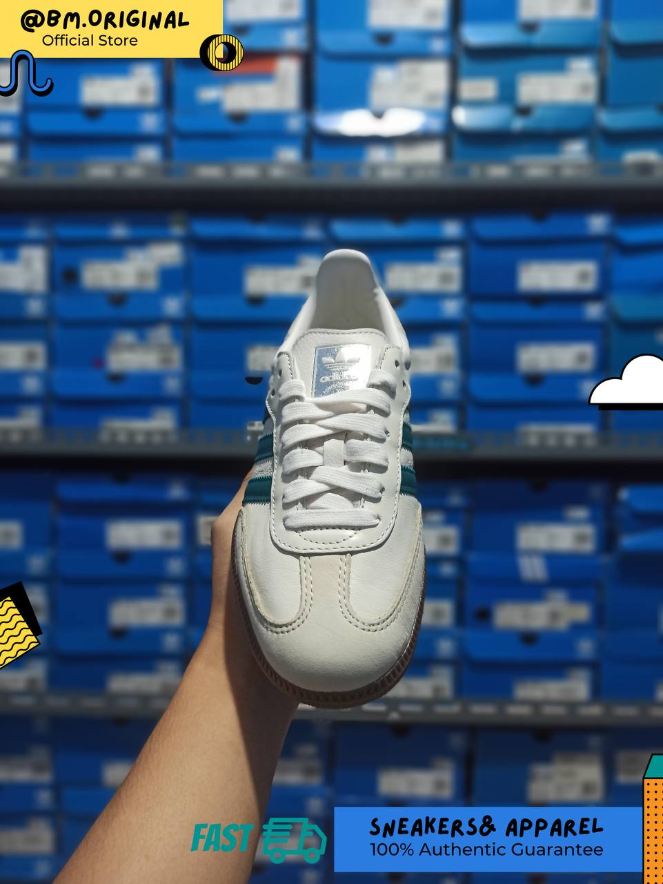 Adidas Samba OG Cloud White Legacy Teal Wonder White IG1963