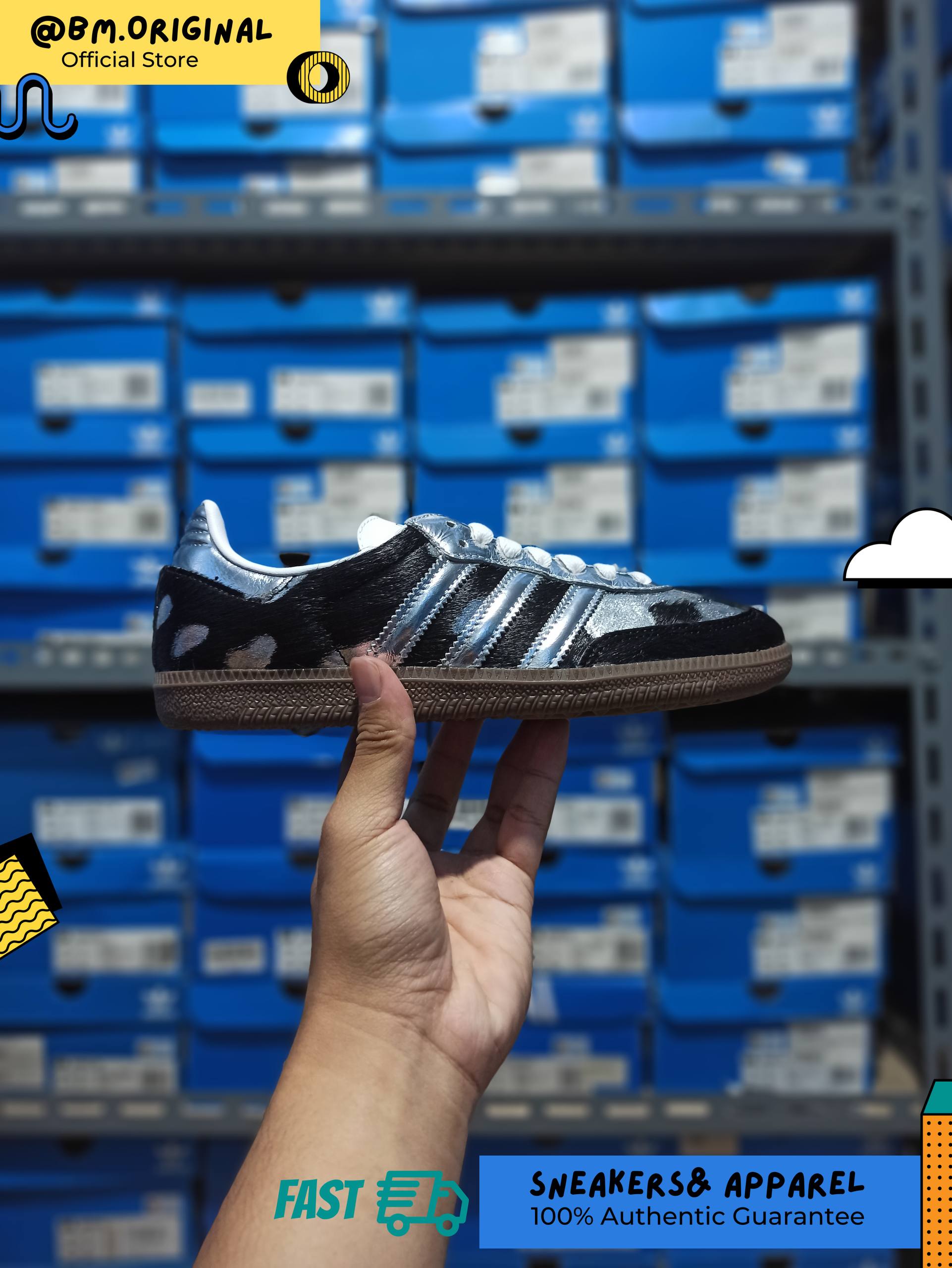 Adidas Samba OG Core Black Silver Metallic Cloud White KJ2313
