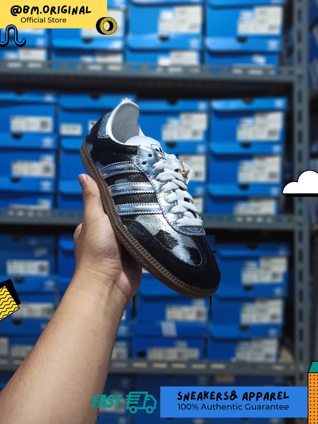 Adidas Samba OG Core Black Silver Metallic Cloud White KJ2313