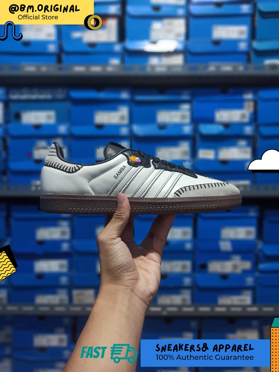 Adidas Samba OG Día de Muertos Pack Off White Core Black Crew Orange JI3931