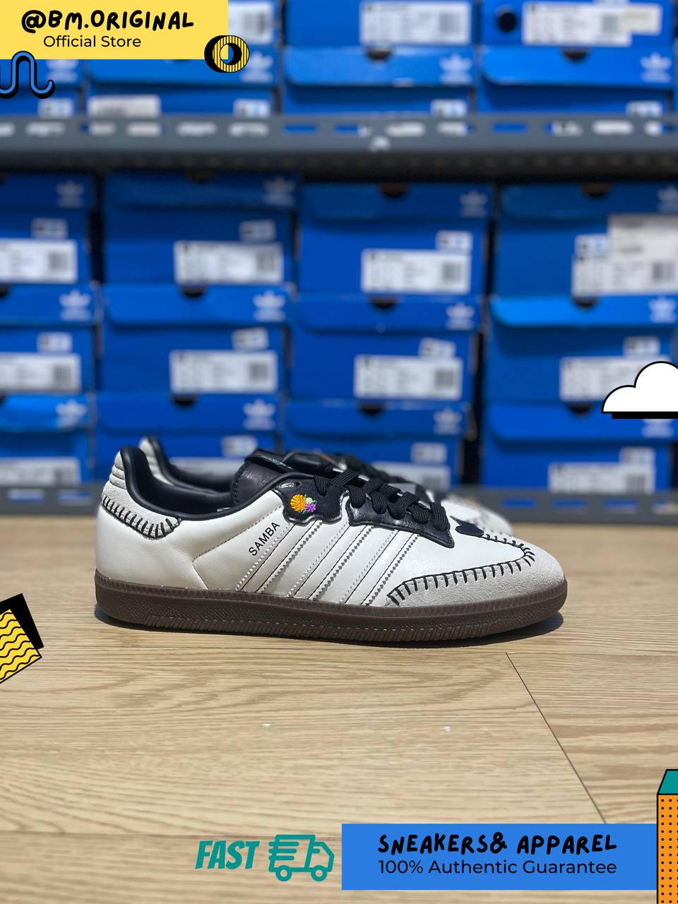 Adidas Samba OG Día de Muertos Pack Off White Core Black Crew Orange JI3931