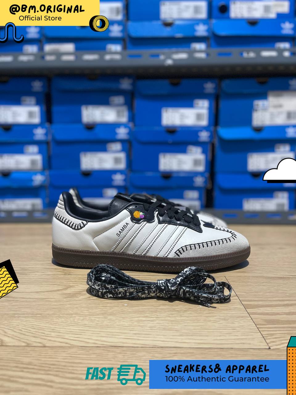 Adidas Samba OG Día de Muertos Pack Off White Core Black Crew Orange JI3931
