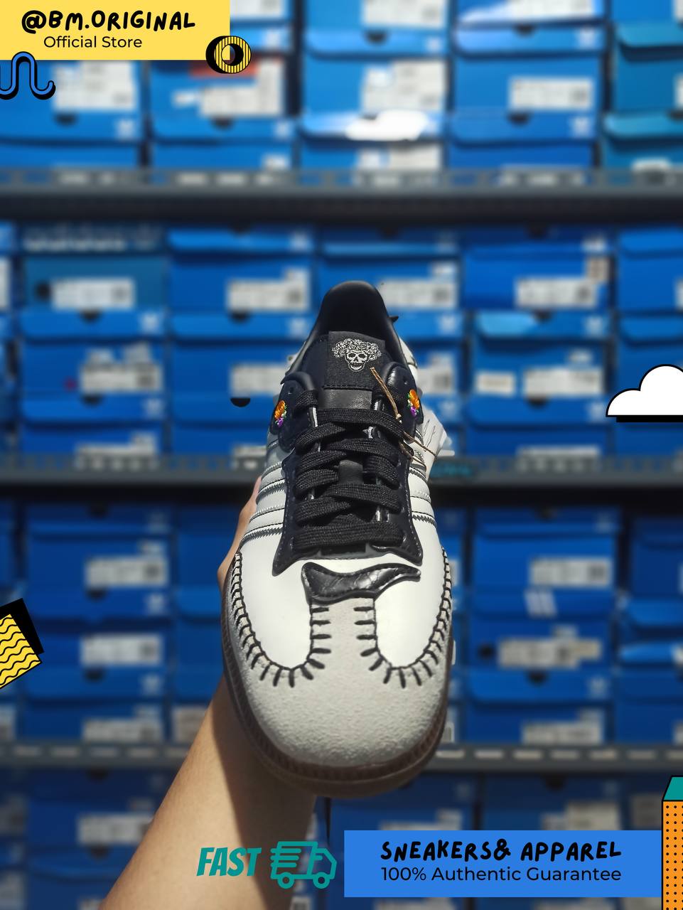 Adidas Samba OG Día de Muertos Pack Off White Core Black Crew Orange JI3931