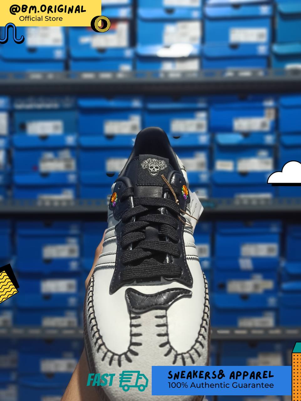 Adidas Samba OG Día de Muertos Pack Off White Core Black Crew Orange JI3931