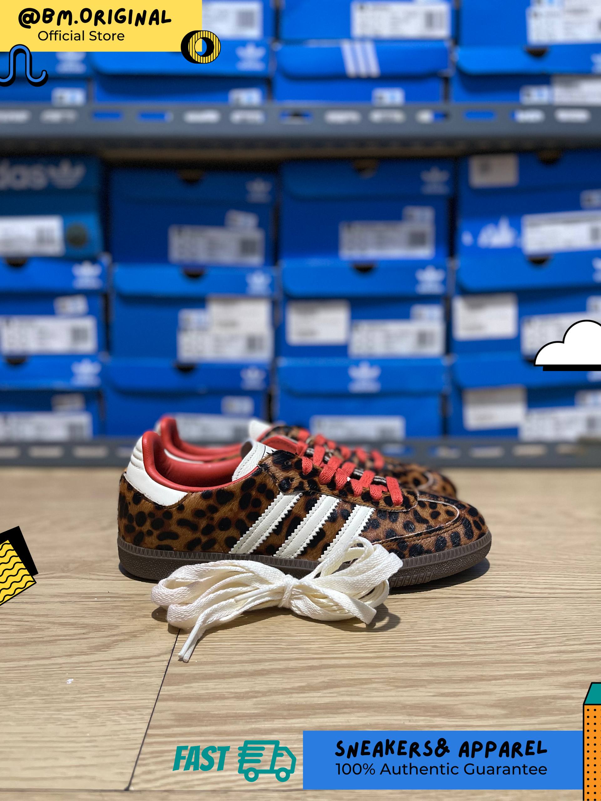 Adidas Samba OG Leopard Core Black Preloved Red Cream White JI2734