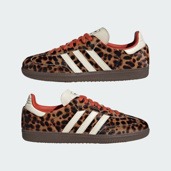 Adidas Samba OG Leopard Core Black Preloved Red Cream White JI2734