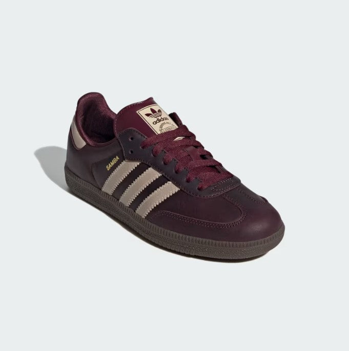 Adidas Samba OG Maroon Crystal Sand Gold Metallic IF7004