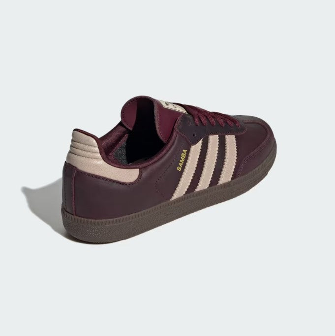Adidas Samba OG Maroon Crystal Sand Gold Metallic IF7004