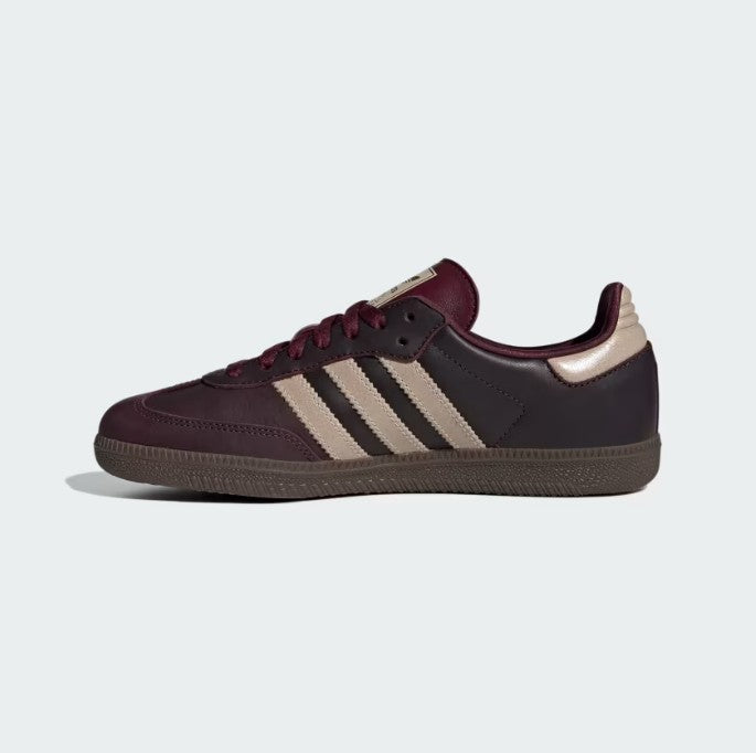 Adidas Samba OG Maroon Crystal Sand Gold Metallic IF7004