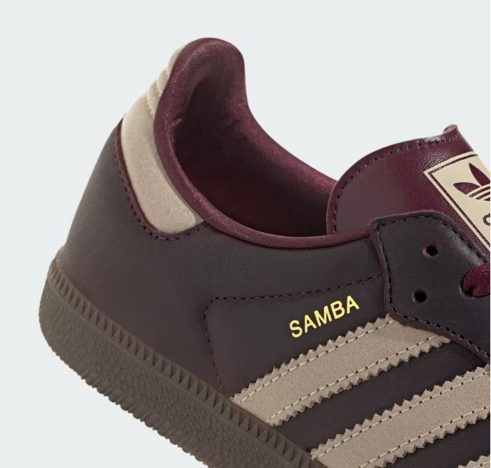 Adidas Samba OG Maroon Crystal Sand Gold Metallic IF7004