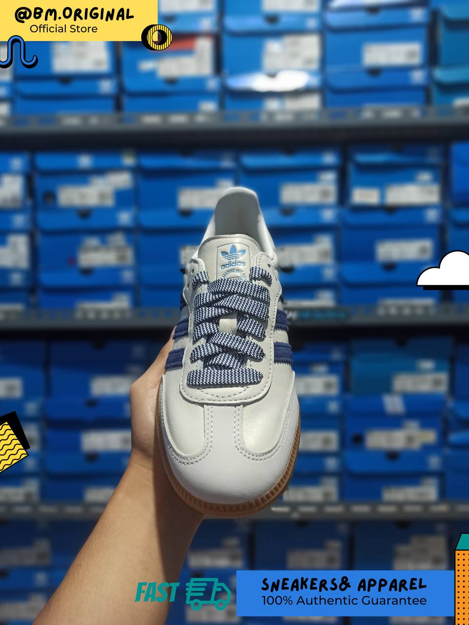 Adidas Samba OG Off White Dark Blue Clear Sky JI3907