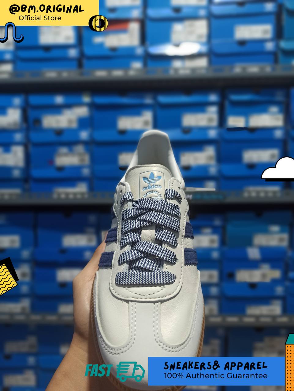 Adidas Samba OG Off White Dark Blue Clear Sky JI3907