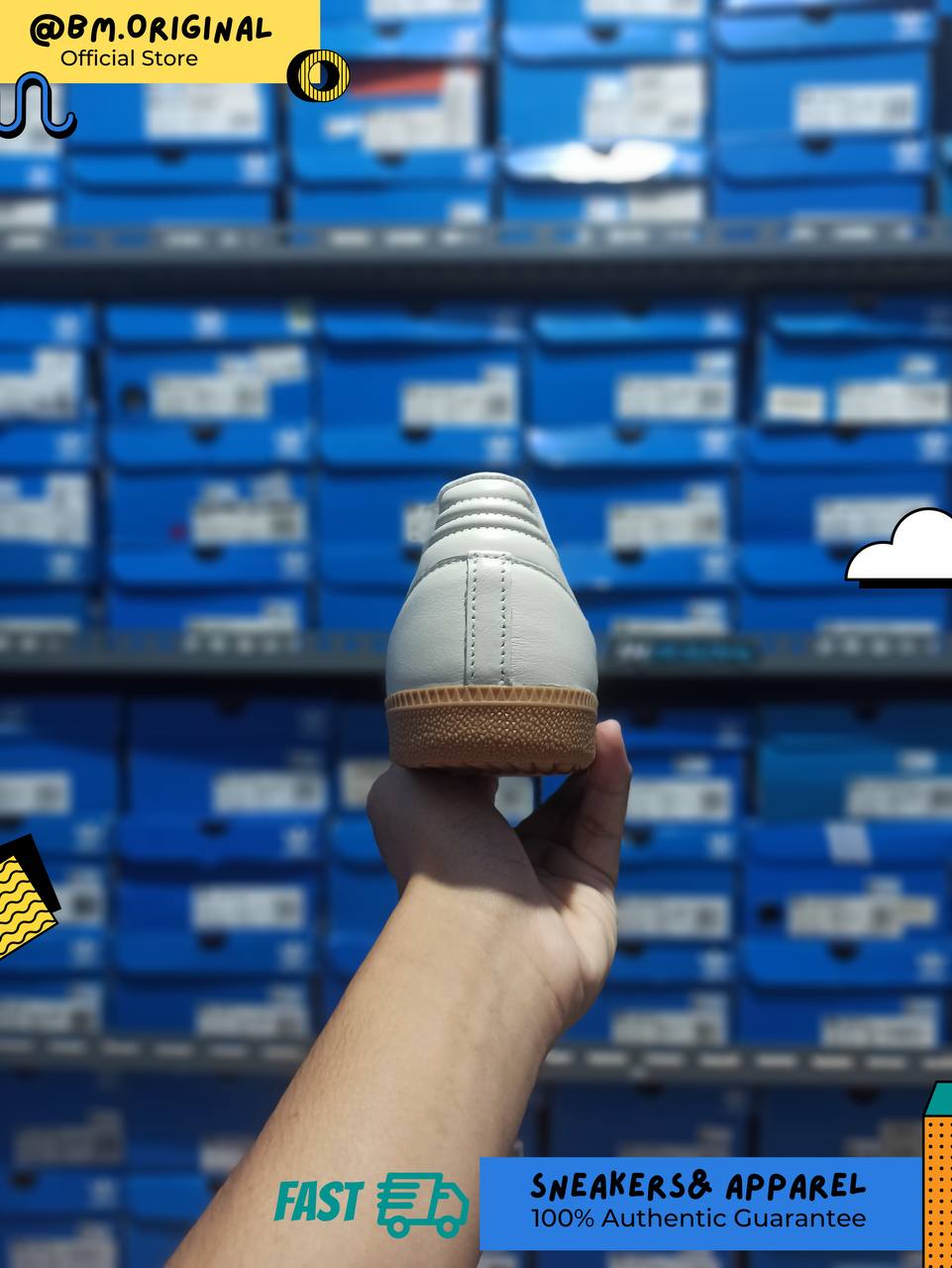 Adidas Samba OG Off White Dark Blue Clear Sky JI3907 – BM STORE