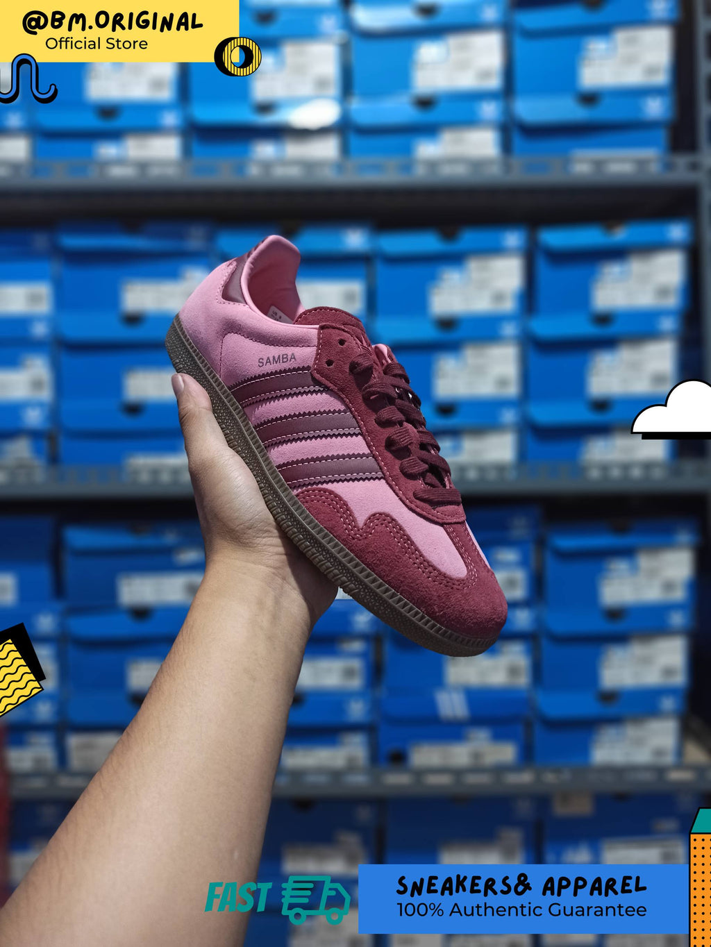 Adidas Samba OG Pink Spark Shadow Red Gum IH6704
