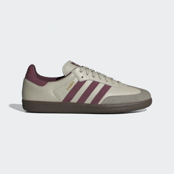 Adidas Samba OG Putty Grey Maroon Gold Metallic ID1482