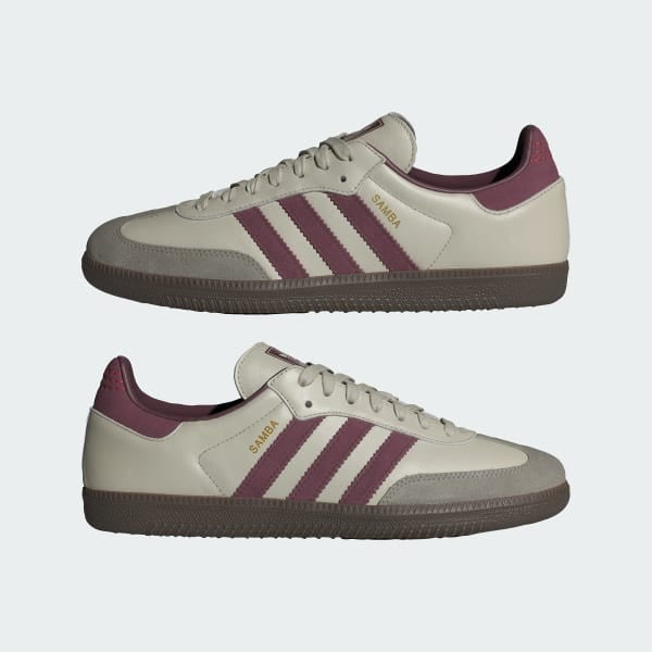 Adidas Samba OG Putty Grey Maroon Gold Metallic ID1482