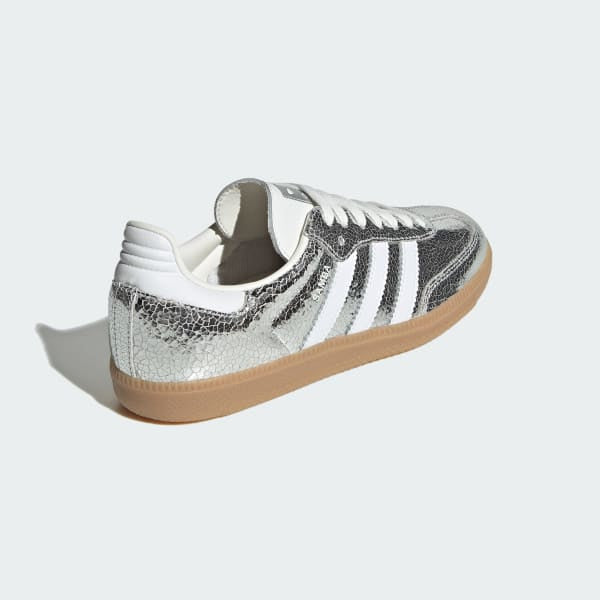 Adidas Samba OG Silver Metallic Cloud White Core White JR0035