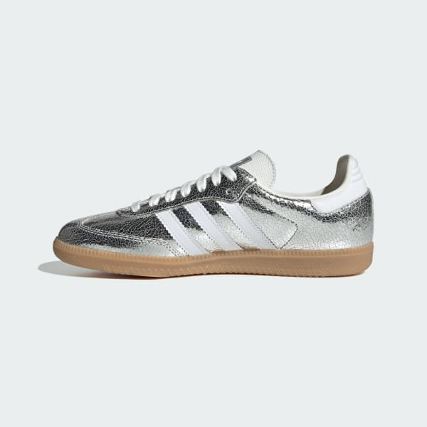 Adidas Samba OG Silver Metallic Cloud White Core White JR0035