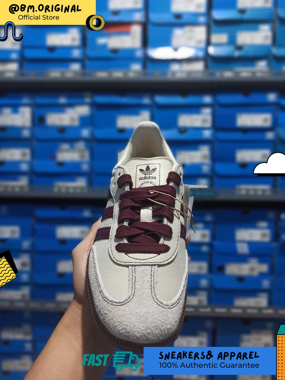 Adidas Samba OG Wonder White Maroon Putty Grey IG1987
