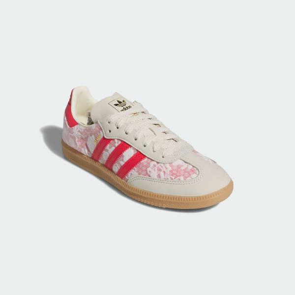 Adidas Samba OG x Liberty London Cloud White Cream White Better Scarlet JR8841
