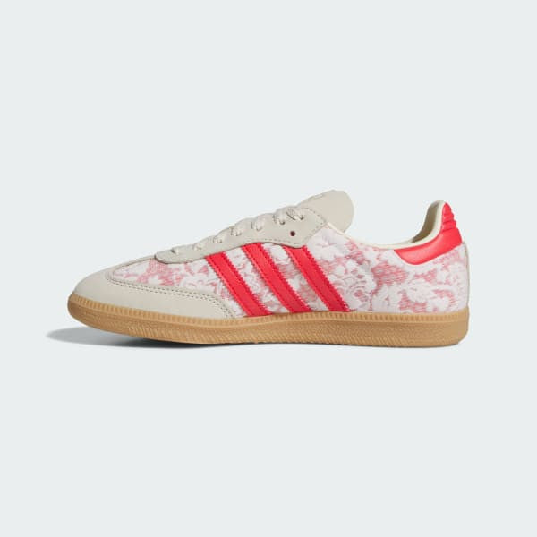 Adidas Samba OG x Liberty London Cloud White Cream White Better Scarlet JR8841