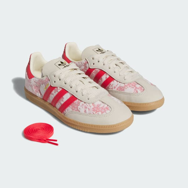 Adidas Samba OG x Liberty London Cloud White Cream White Better Scarlet JR8841