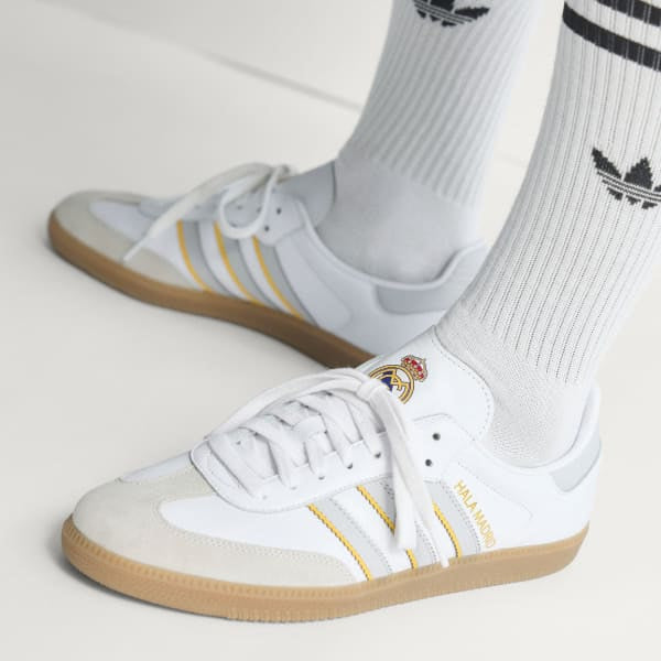 Adidas Samba Real Madrid Cloud White Light Solid Grey Gum JQ4038