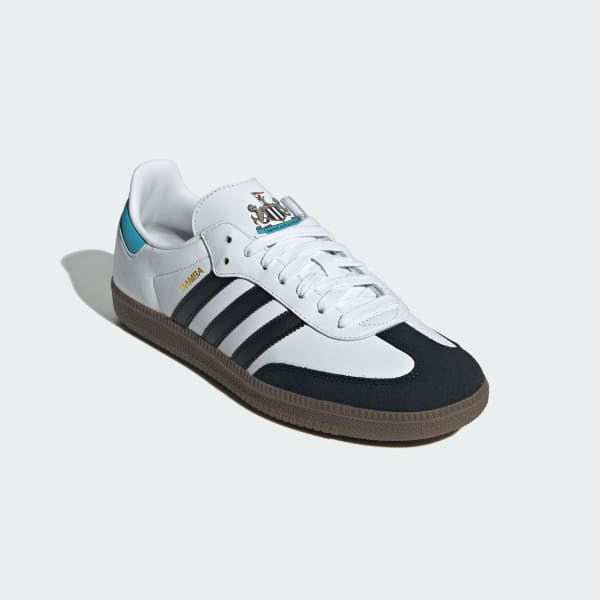 Adidas Samba x Newcastle United FC Cloud White Core Black Sky Rush JQ4044