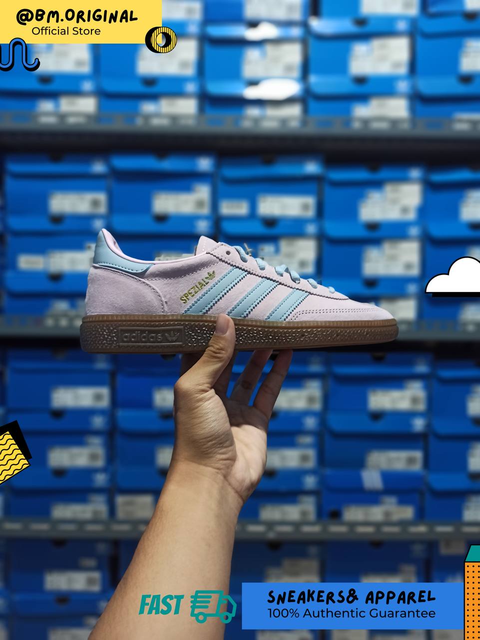 Adidas Spezial Handball Clear Pink Wonder Blue Gum JP7726