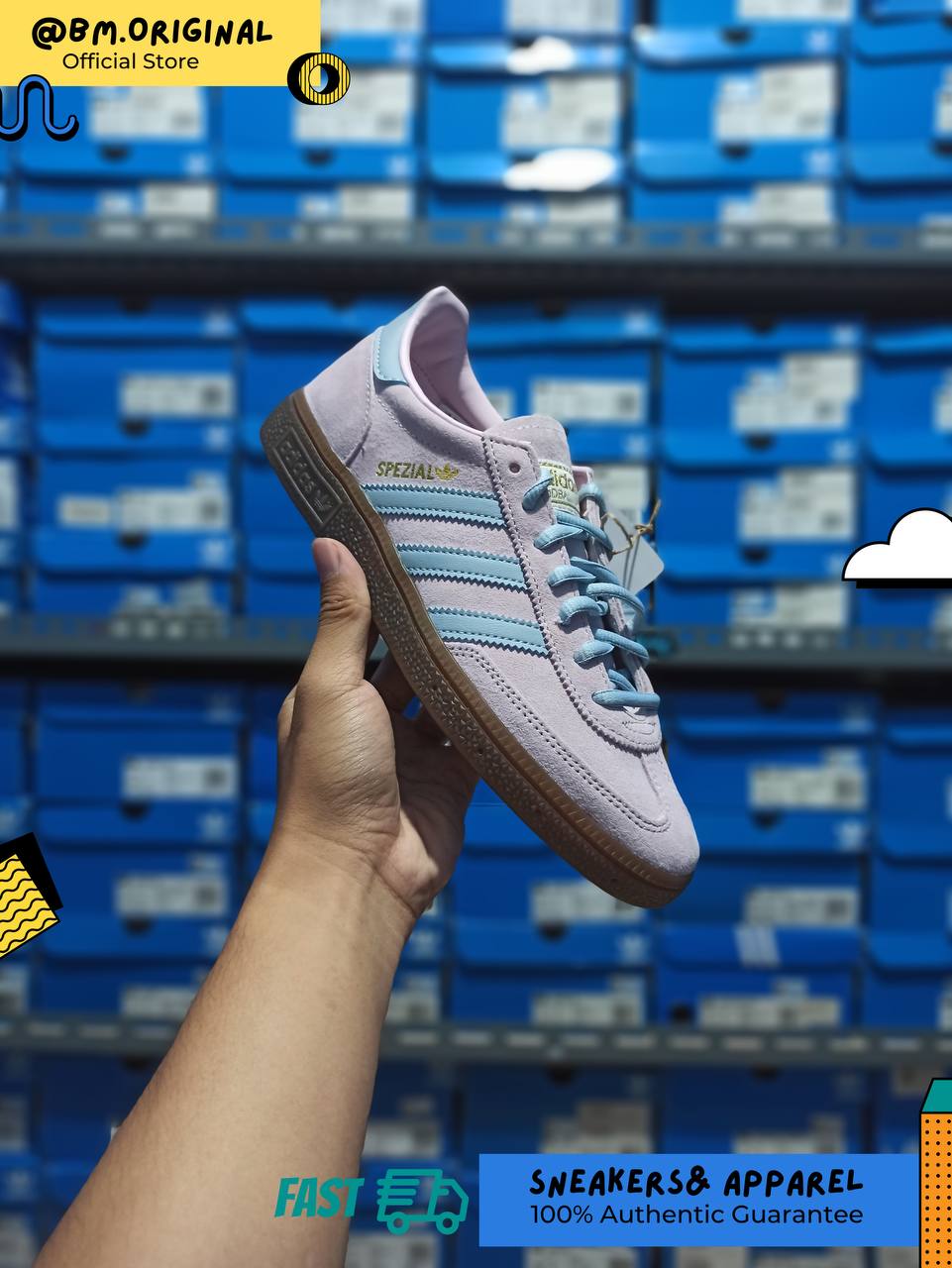 Adidas Spezial Handball Clear Pink Wonder Blue Gum JP7726