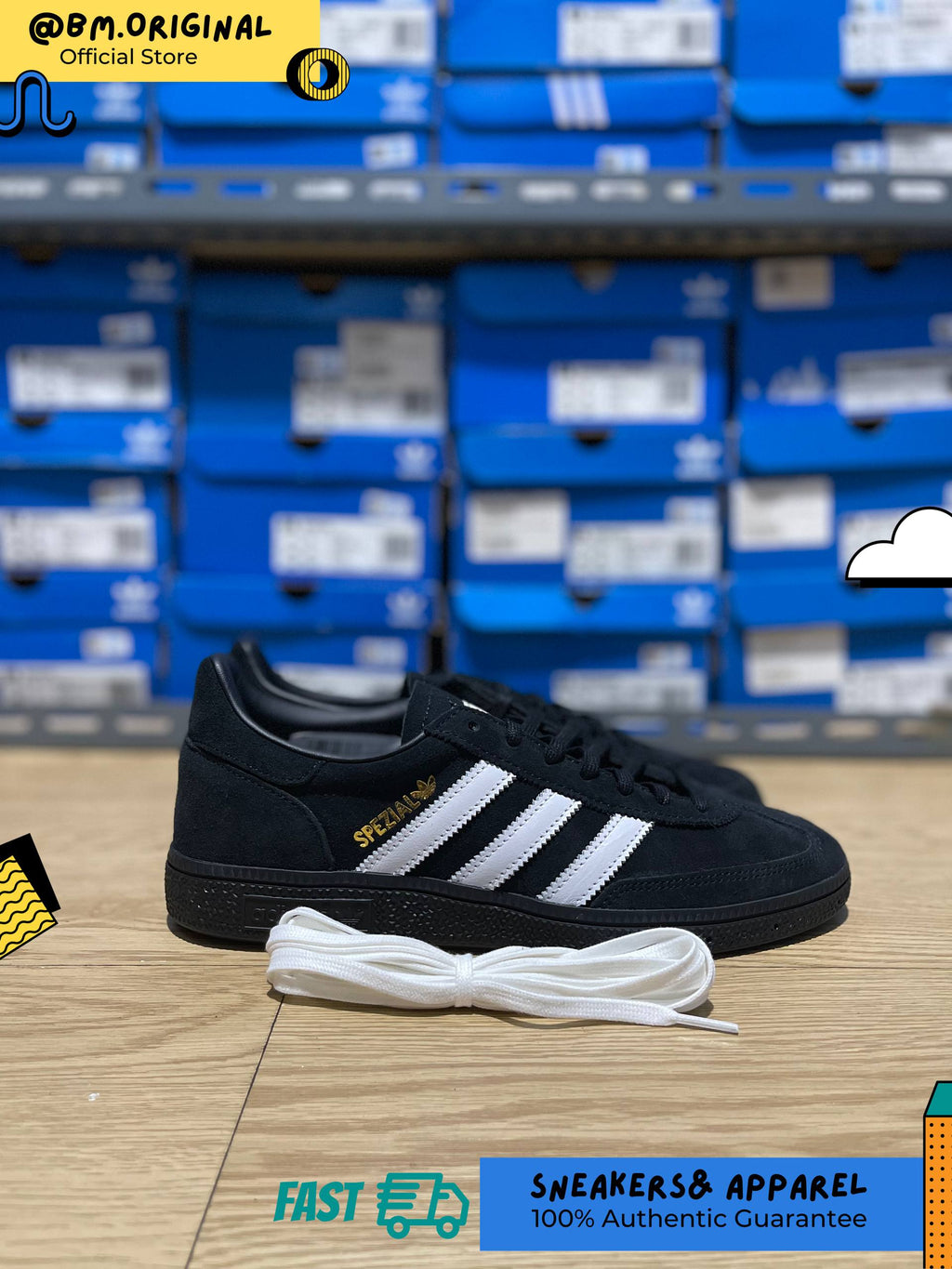 Adidas Spezial Handball Core Black Cloud White Gold Metallic HQ9194