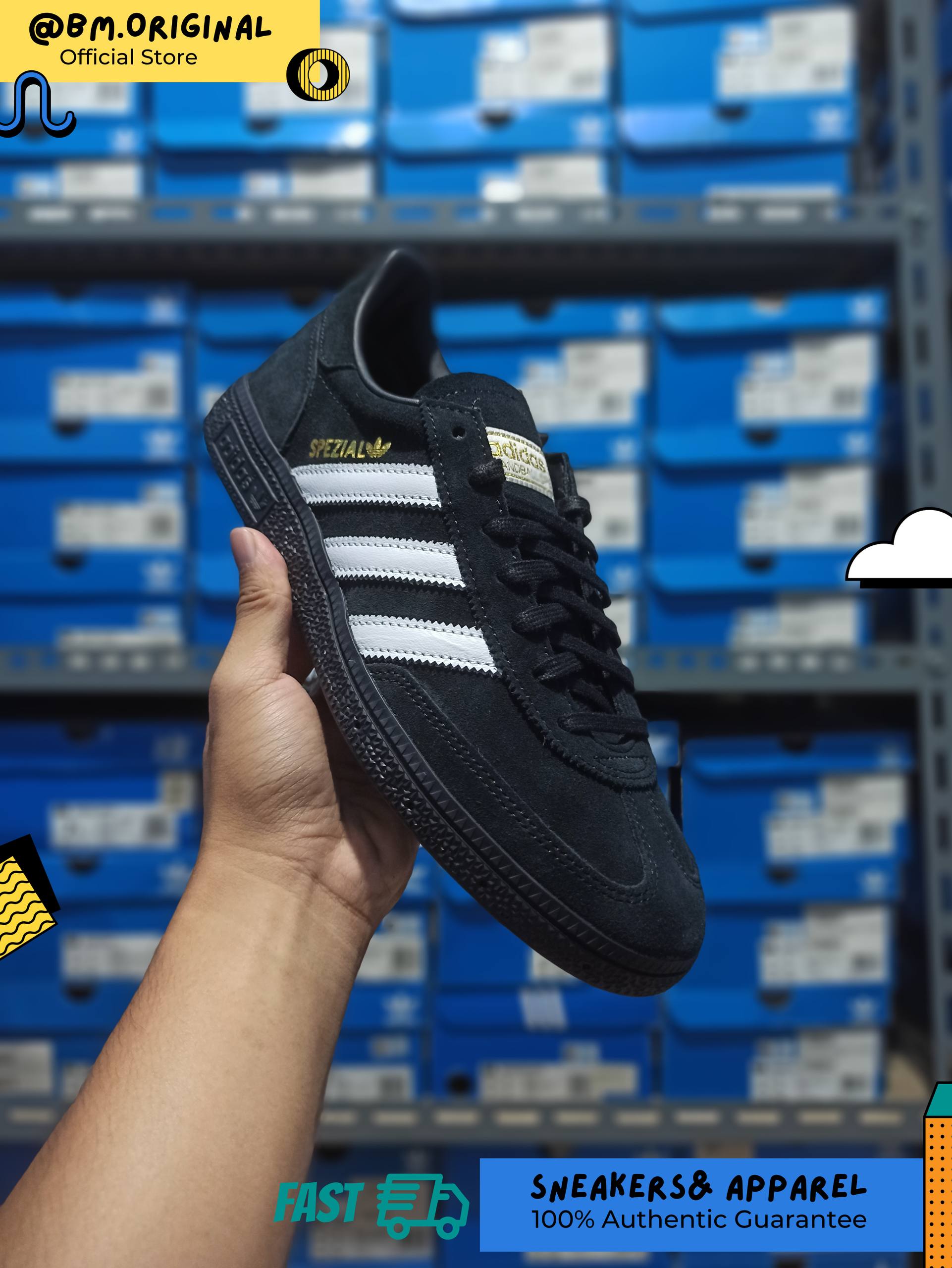 Adidas Spezial Handball Core Black Cloud White Gold Metallic HQ9194