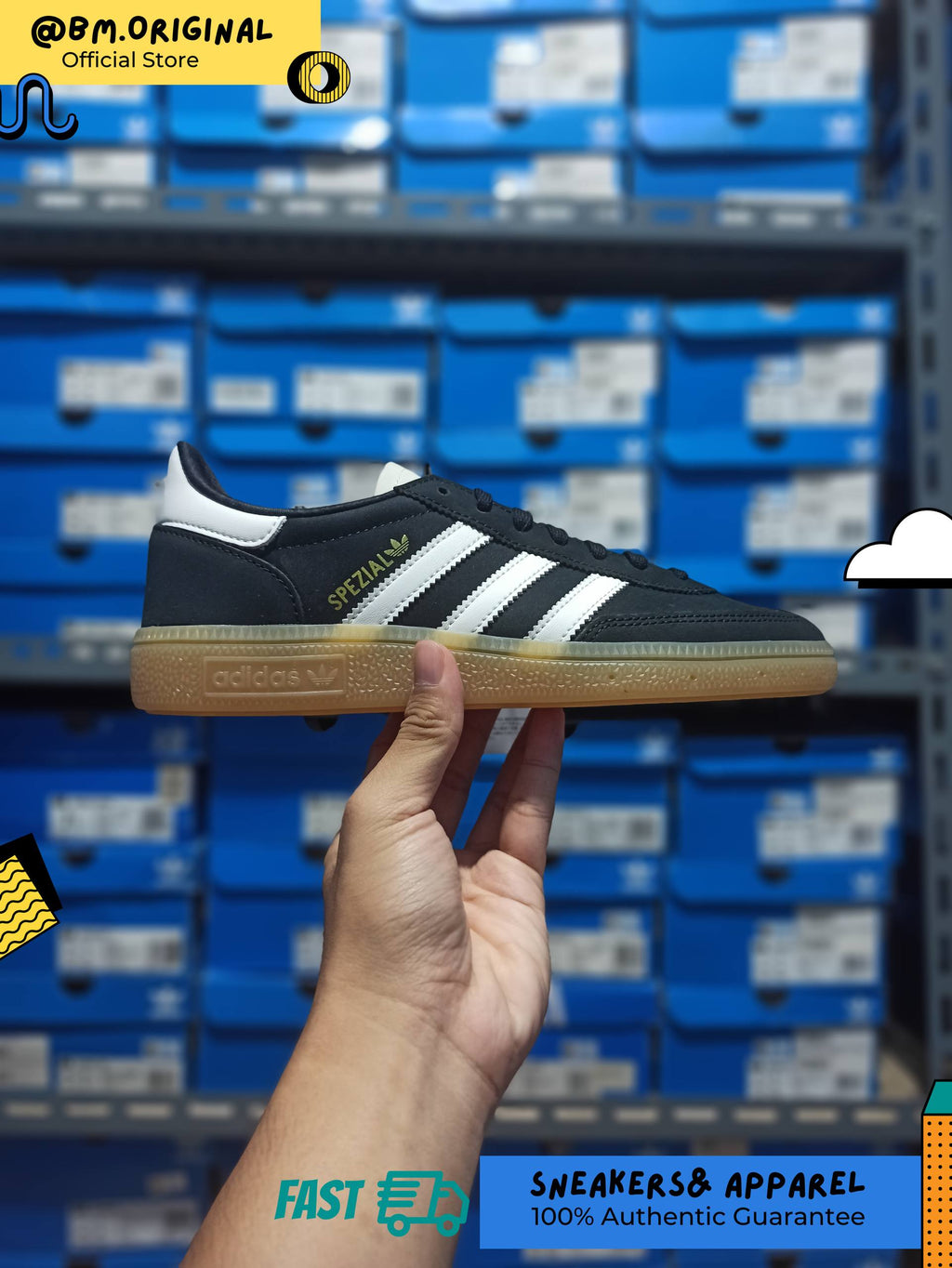 Adidas Spezial Handball Core Black Off White Gum JR2250