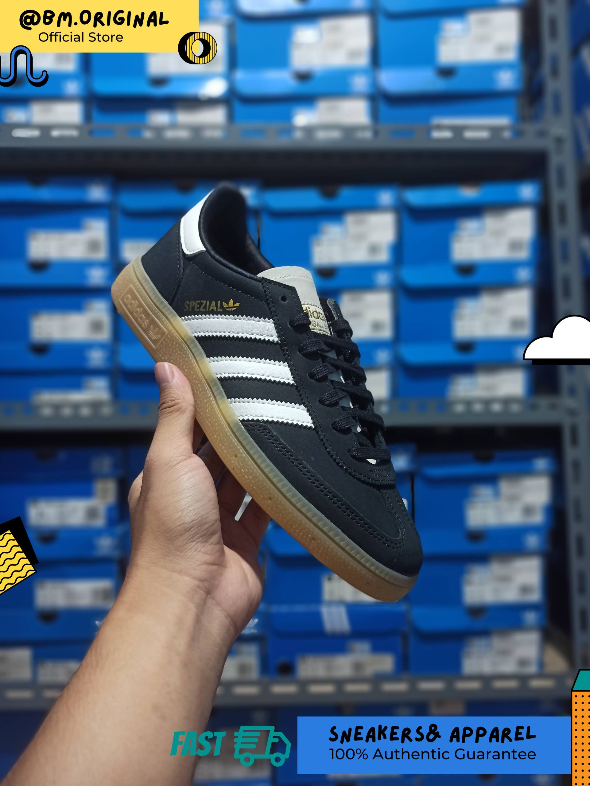 Adidas Spezial Handball Core Black Off White Gum JR2250