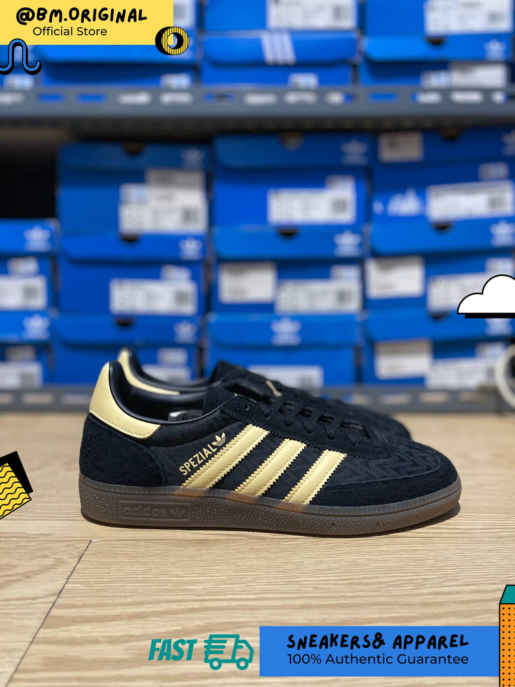 Adidas Spezial Handball Core Black Orange Tint Gum IH1498