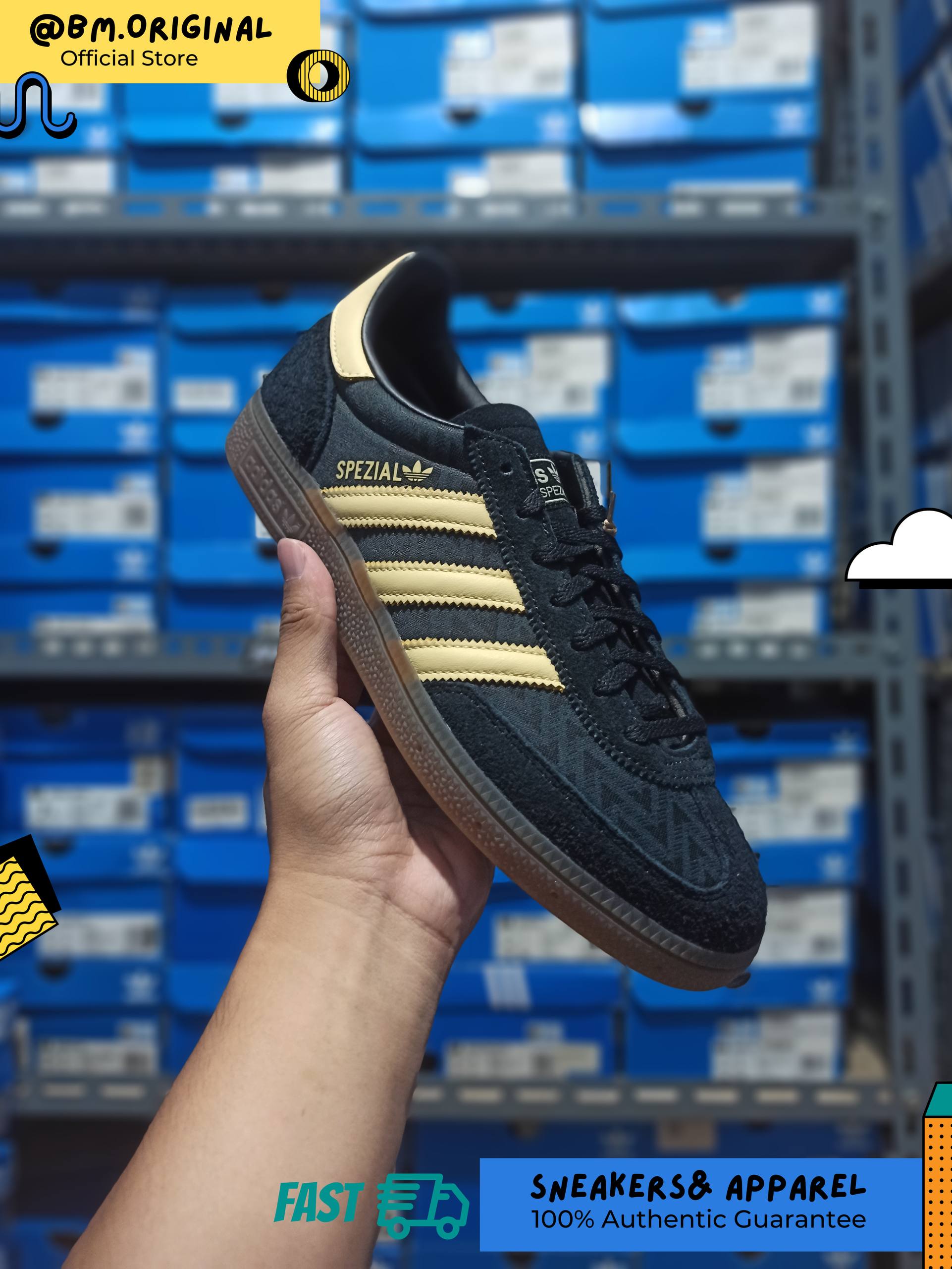 Adidas Spezial Handball Core Black Orange Tint Gum IH1498