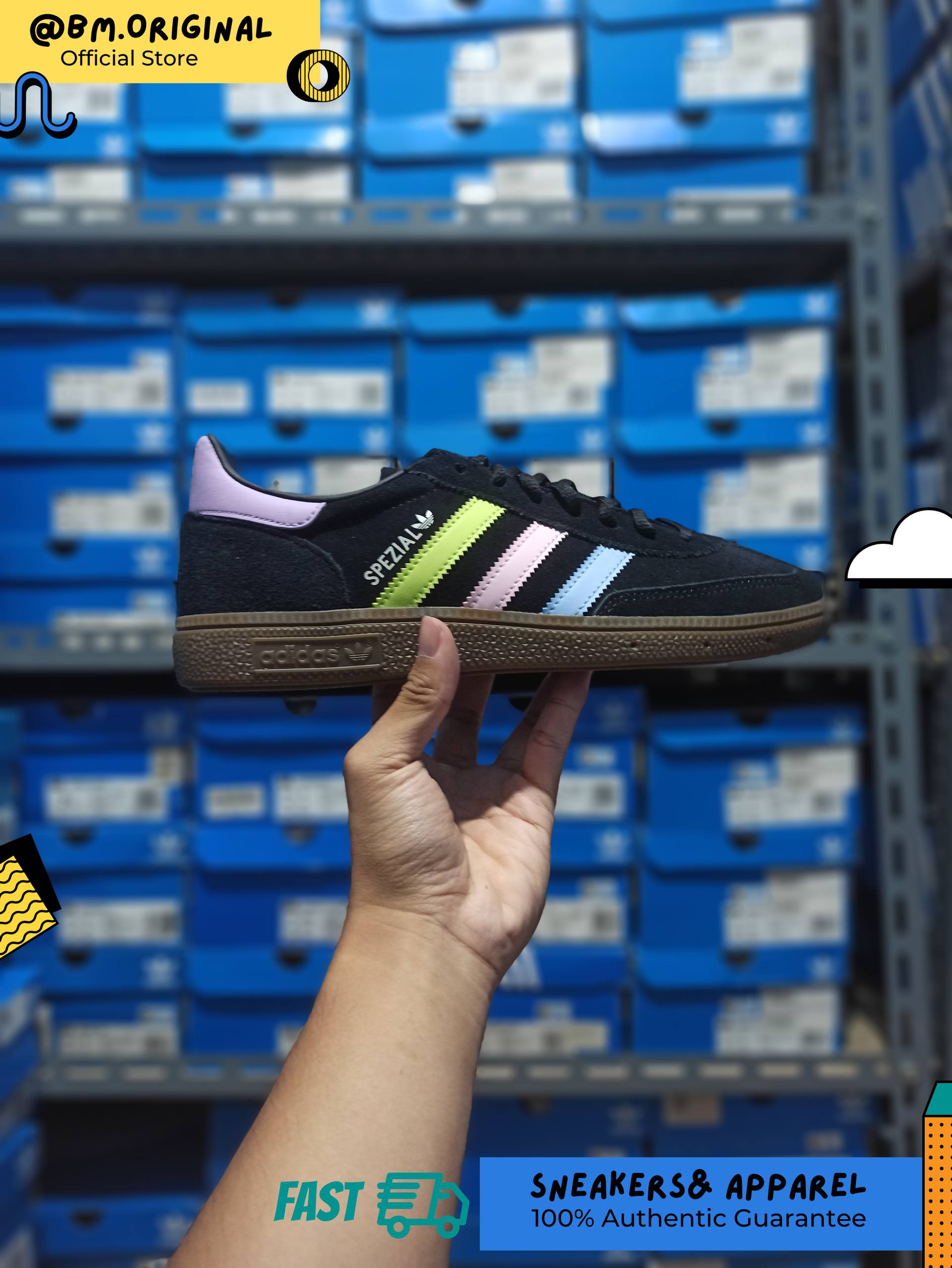 Adidas Spezial Handball JAPAN JFA World Cup Core Black Glow Blue Off White HP3675