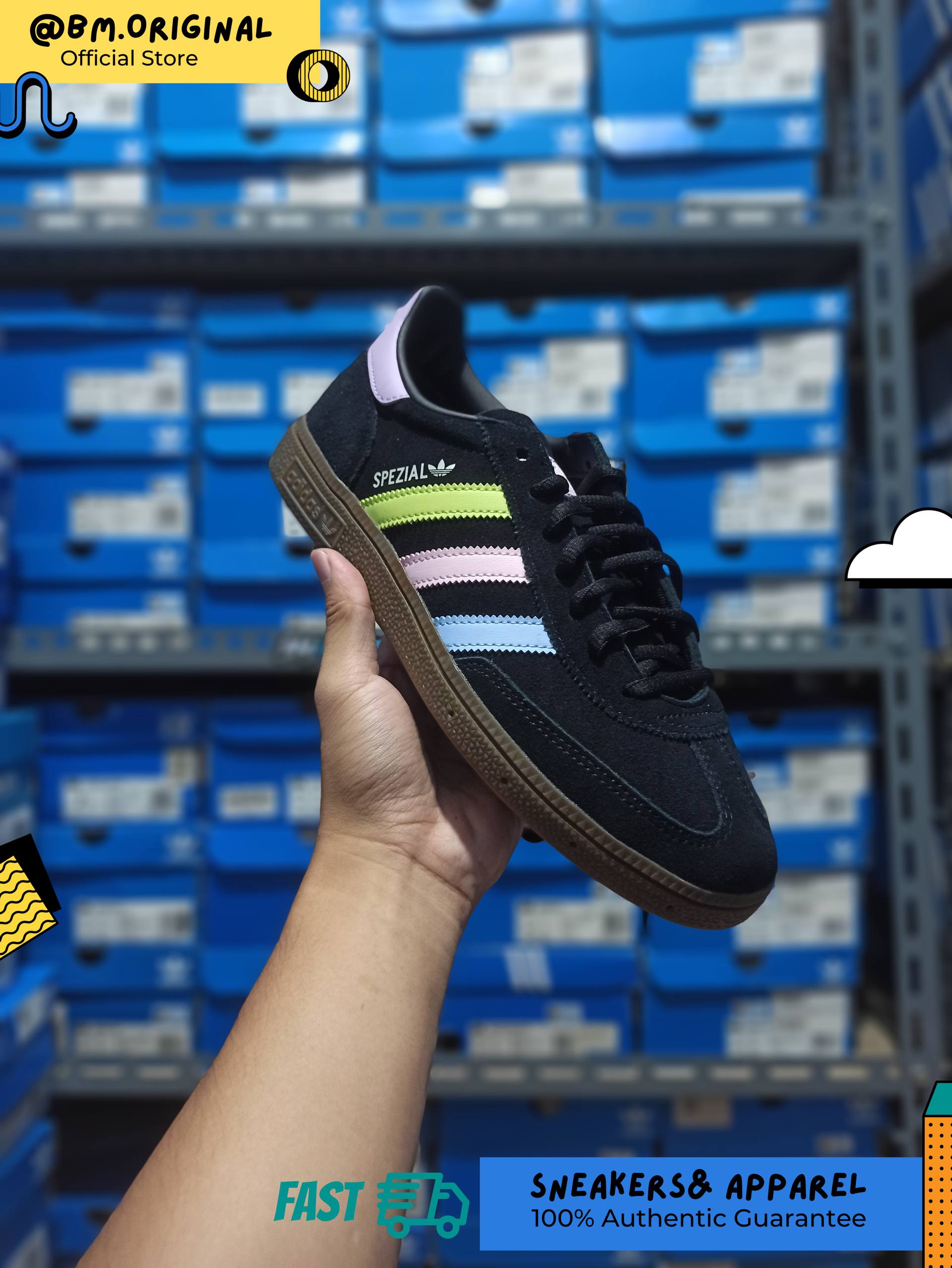 Adidas Spezial Handball JAPAN JFA World Cup Core Black Glow Blue Off White HP3675