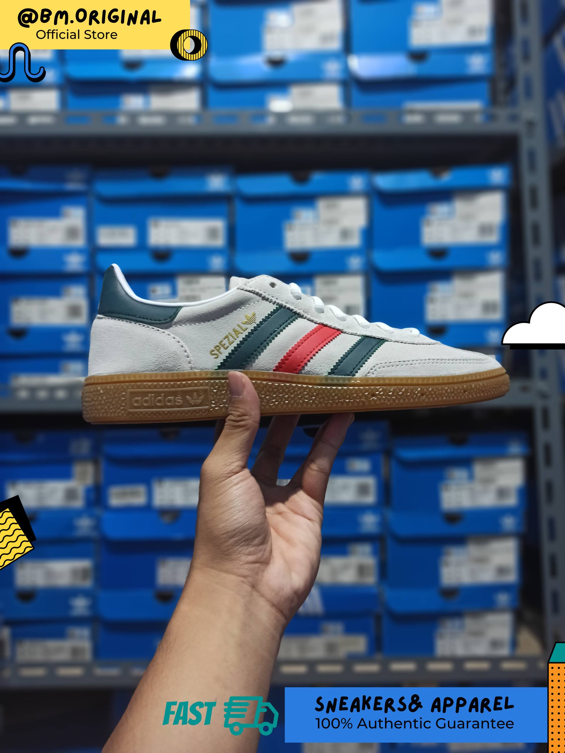 Adidas Spezial Handball Mexico World Cup Cloud White Aurora Ivy Better Scarlet HP3674