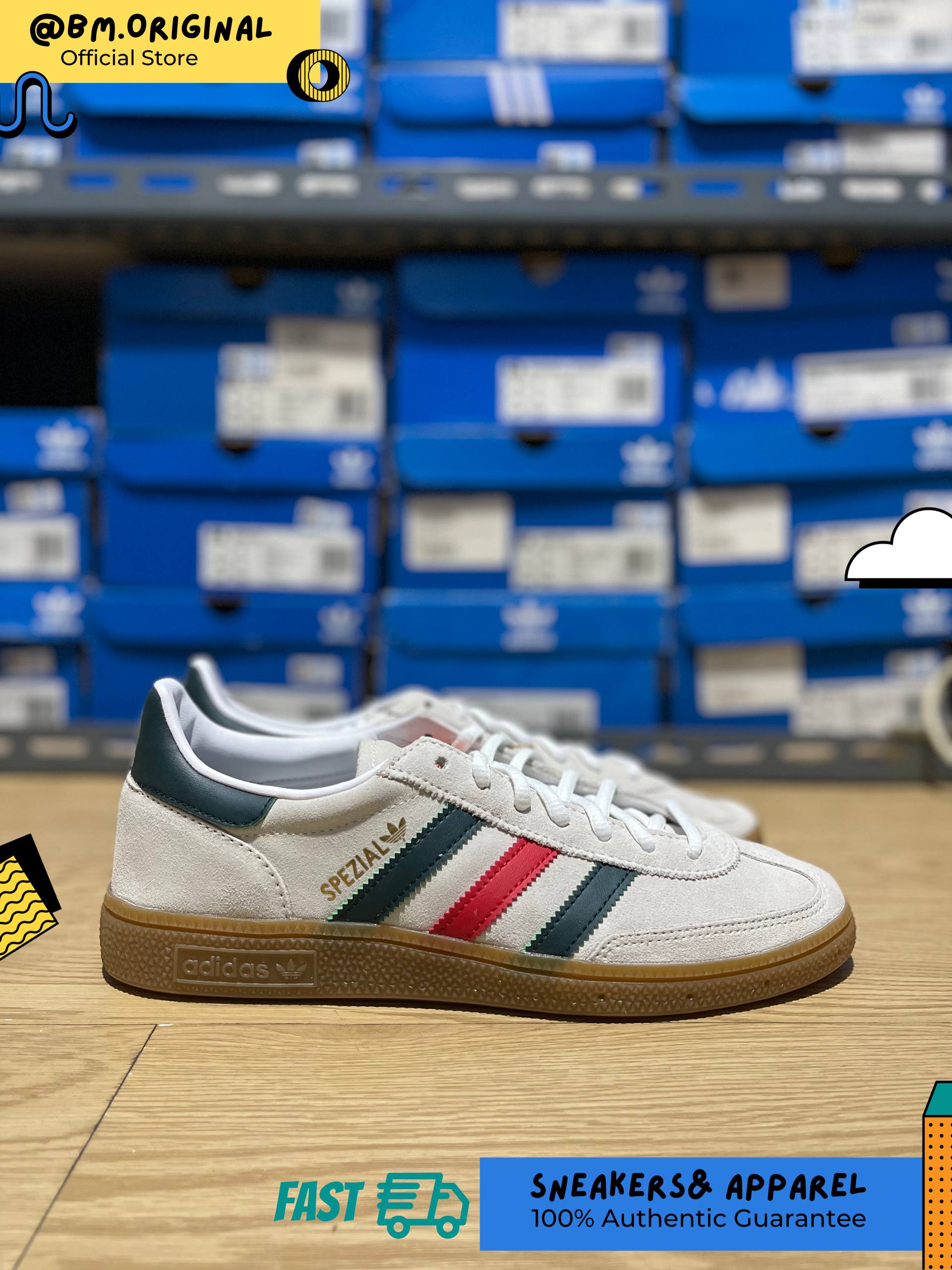 Adidas Spezial Handball Mexico World Cup Cloud White Aurora Ivy Better Scarlet HP3674