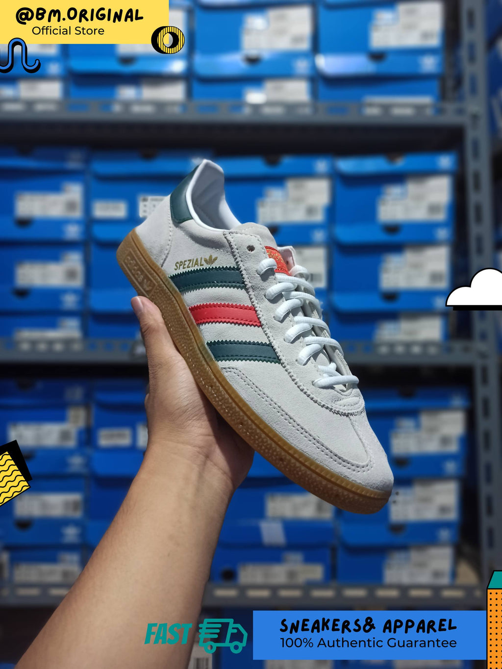 Adidas Spezial Handball Mexico World Cup Cloud White Aurora Ivy Better Scarlet HP3674