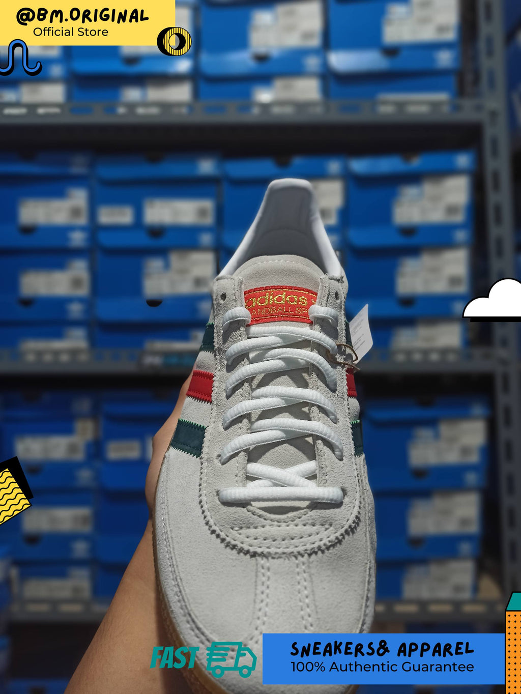 Adidas Spezial Handball Mexico World Cup Cloud White Aurora Ivy Better Scarlet HP3674