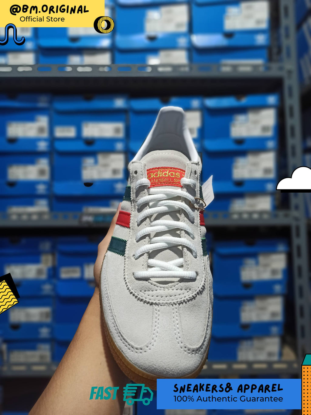 Adidas Spezial Handball Mexico World Cup Cloud White Aurora Ivy Better Scarlet HP3674