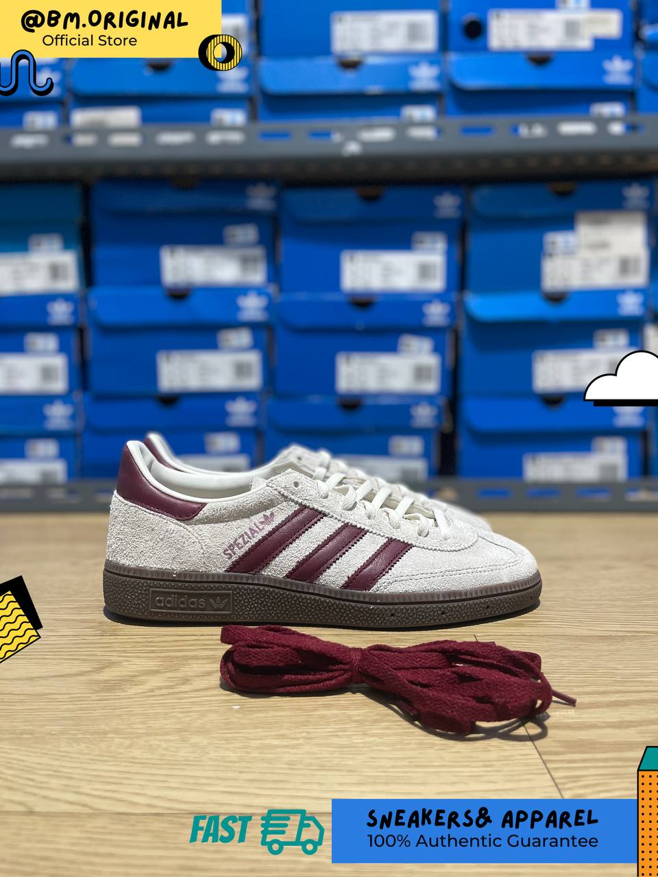 Adidas Spezial Handball Off White Collegiate Burgundy JH8699